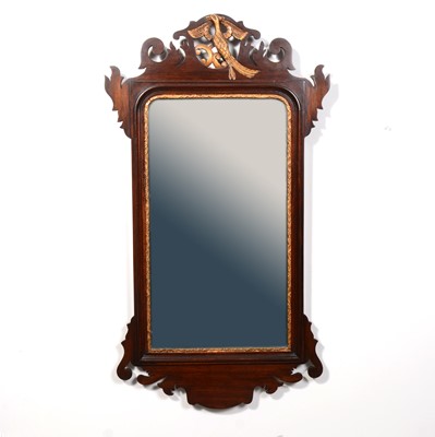 Lot 294 - Two mahogany framed pier glasses, 19th Century, and a Dutch style wall mirror