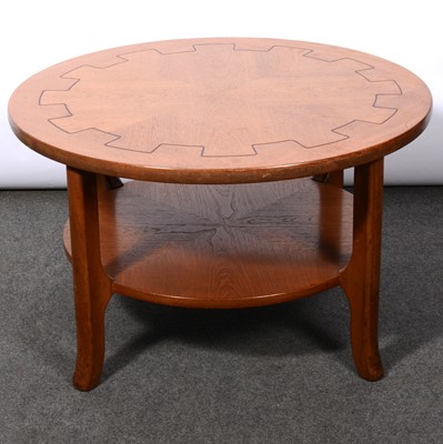 Lot 324 - Circular two-tier oak coffee table