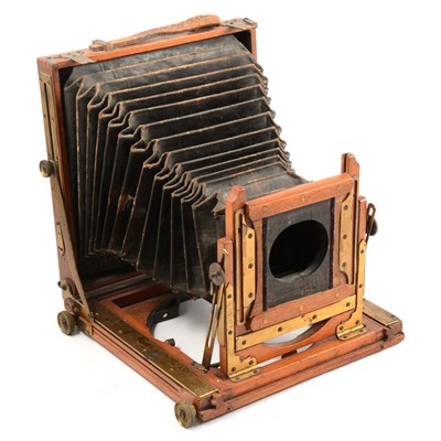 Lot 110 - Two field plate camera cases, one with Beck Symmetrical brass lens