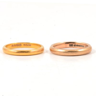 Lot 81 - Two gold wedding rings.
