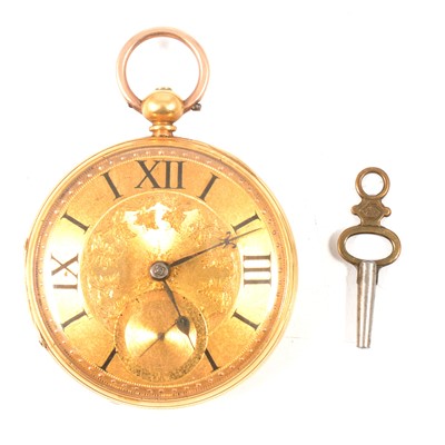 Lot 354 - Isaac Wilkinson Leicester - an 18 carat yellow gold open face pocket watch.