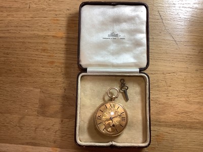 Lot 354 - Isaac Wilkinson Leicester - an 18 carat yellow gold open face pocket watch.