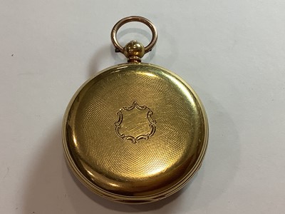 Lot 354 - Isaac Wilkinson Leicester - an 18 carat yellow gold open face pocket watch.