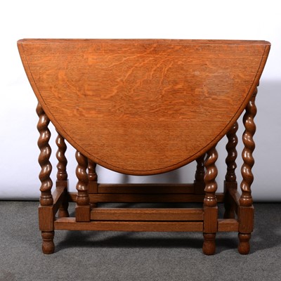 Lot 334 - Oak barley twist gateleg table