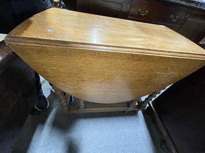 Lot 334 - Oak barley twist gateleg table