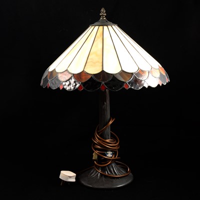 Lot 172 - Tiffany style table lamp and others.