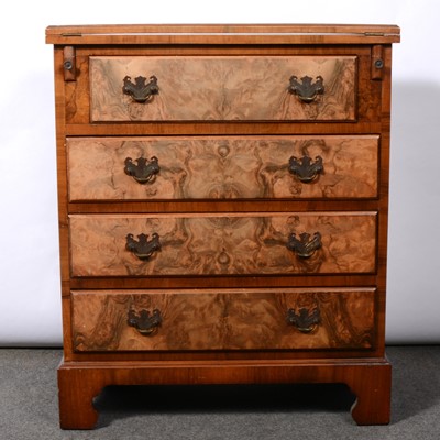 Lot 358 - Burr walnut bachelor's chest, 20th Century