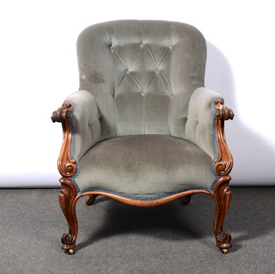 Lot 387 - Victorian rosewood easy chair