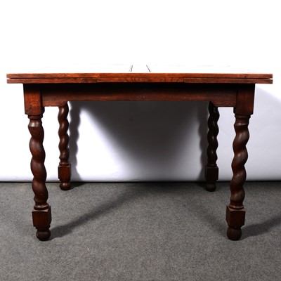 Lot 320 - Oak barley twist draw-leaf table