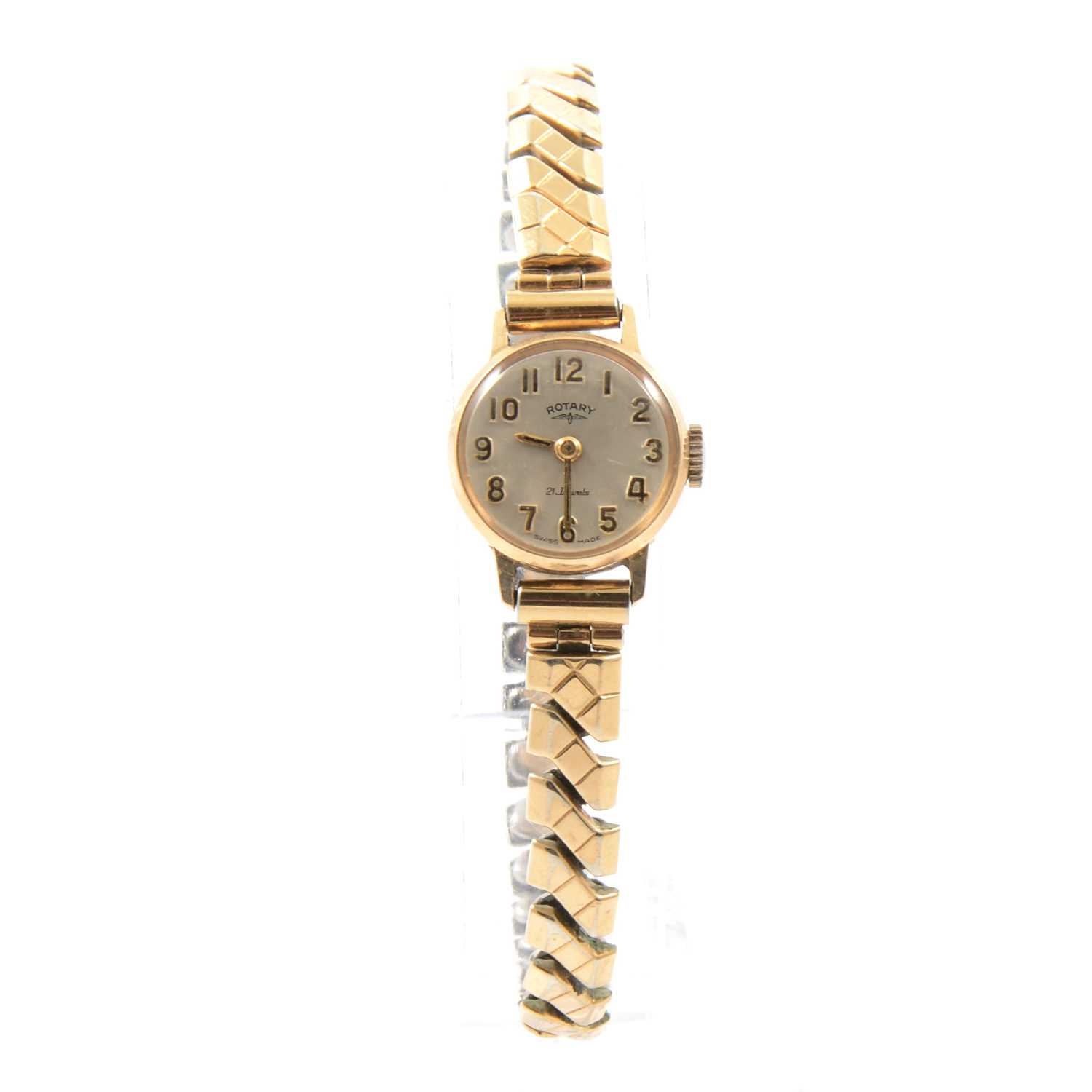 Lot 343 - Garrard - a lady's 9 carat gold bracelet watch and one other.