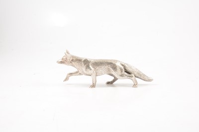 Lot 92 - Cast silver model of a fox, Albert Edward Jones, Birmingham 1973