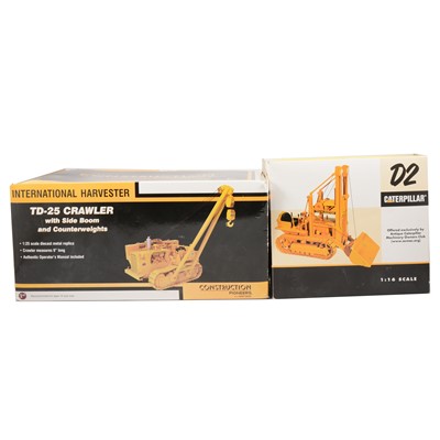 Lot 318 - Three construction vehicle models; Construction Pioneers from First Gear TD-25 with side boom