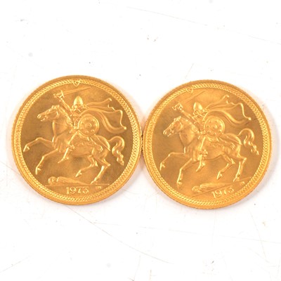 Lot 104 - Two Gold Isle of Man Full Sovereigns Elizabeth II 1973.
