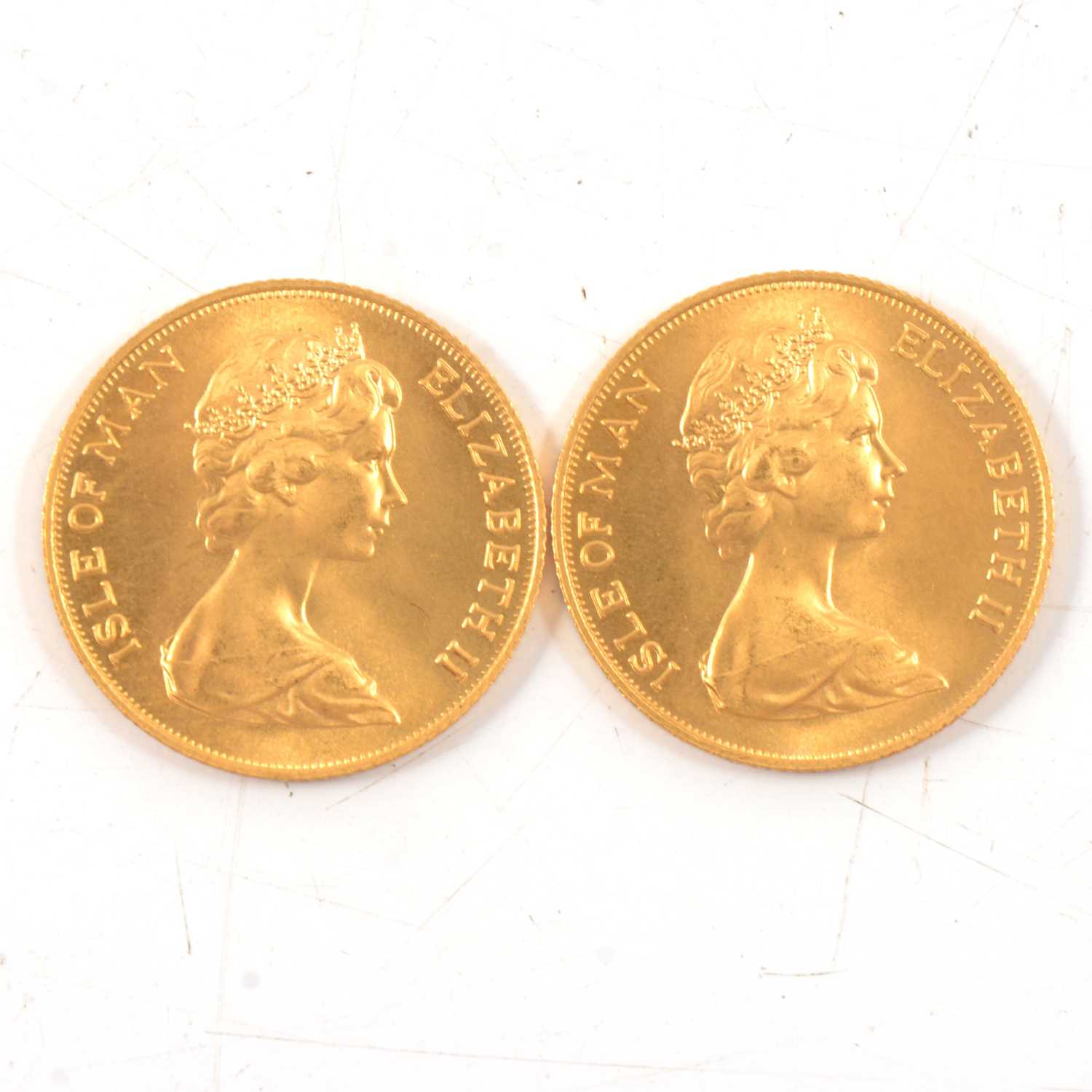 Lot 104 - Two Gold Isle of Man Full Sovereigns Elizabeth II 1973.
