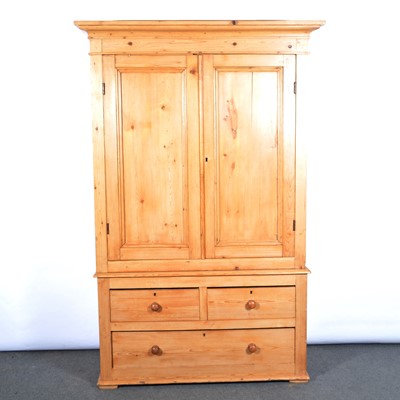 Lot 353 - Stripped and reclaimed pine linen press