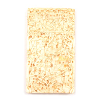 Lot 245 - Cantonese carved ivory visiting card case