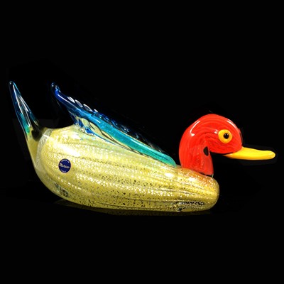 Lot 1 - A Murano glass mallard duck.
