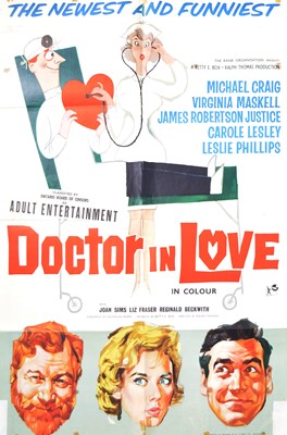 Lot 1185 - Two original film posters Doctor In Love (1960) and Doctor in Clover (1966)