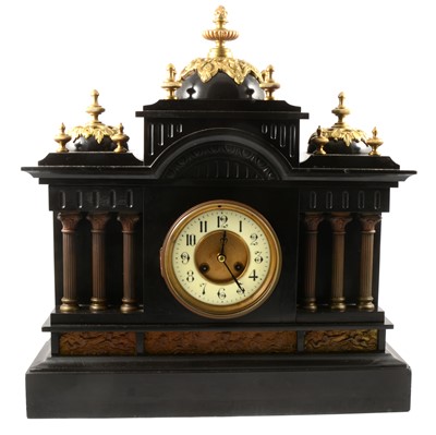 Lot 171 - Victorian slate mantel clock