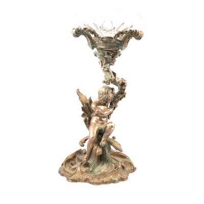 Lot 158 - Cast and silver-plated table centre