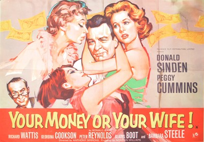 Lot 1168 - Your Money or Your Wife (1960) UK quad film poster