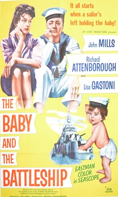 Lot 1186 - Two US 1-sheet film posters Sons and Lovers (1960) and The Baby and the Battleship (1956)