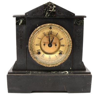 Lot 131 - Victorian slate mantel clock