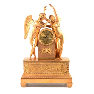 Lot 140A - French ormolu mantel clock