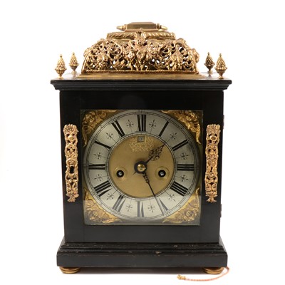 Lot 165 - Ebonised bracket clock, 17th Century style, probably 18th Century