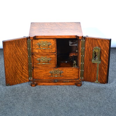 Lot 223 - Victorian oak smoker's cabinet