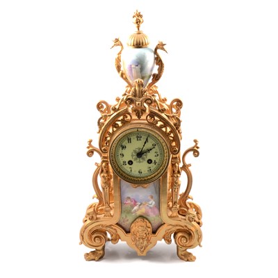 Lot 175 - French ormolu garniture clock