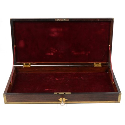 Lot 170 - George III rosewood and brass box, and three other boxes.