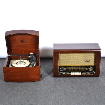 Lot 224 - Bush walnut cased mains radiom and a Hi-Fi record player