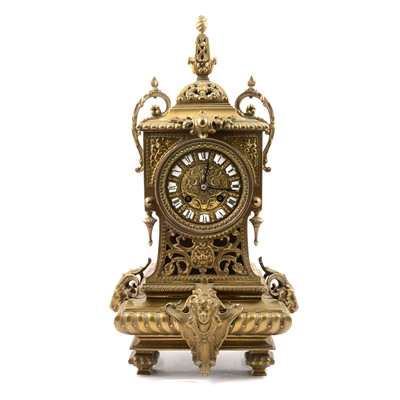 Lot 136A - French brass garniture clock