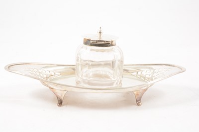 Lot 70 - Silver ink stand, marks worn