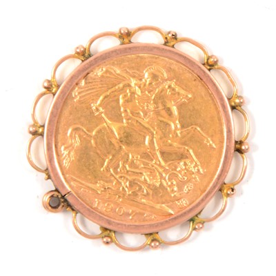 Lot 99 - A Gold Full Sovereign pendant.