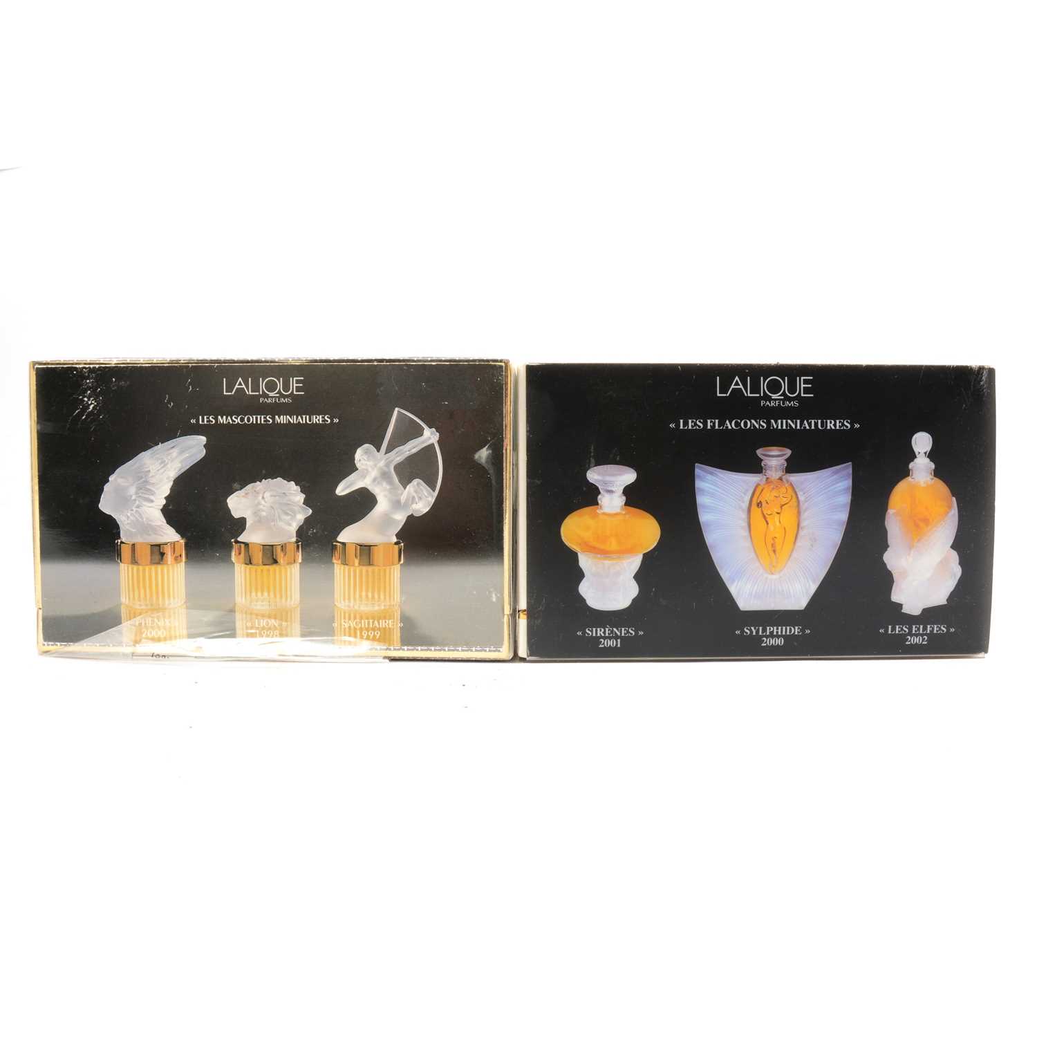 Lot 127 Two Lalique miniature perfume bottle sets
