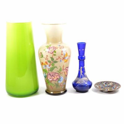 Lot 26 - Three decorative glass vases, etc