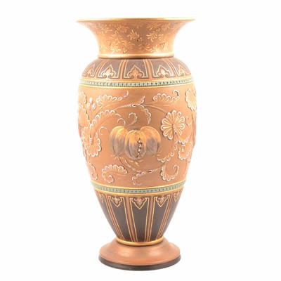 Lot 43 - Doulton Lambeth, a large stoneware Silicon Ware vase designed by Eliza Simmance