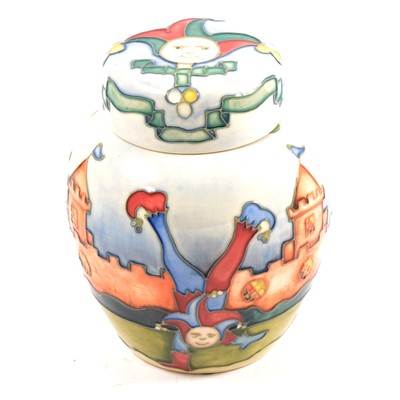 Lot 7 - Wendy Mason for Moorcroft Pottery - Jester - ginger jar and cover, 1997