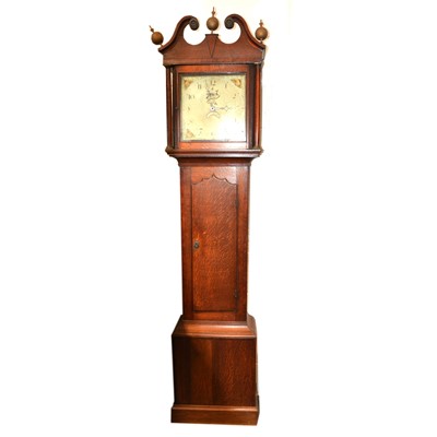 Lot 301 - Oak longcase clock