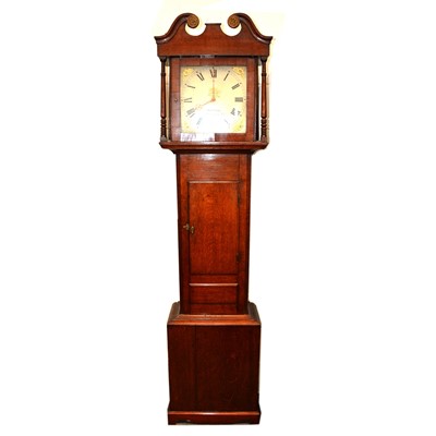 Lot 341 - Oak longcase clock