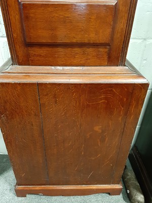 Lot 341 - Oak longcase clock