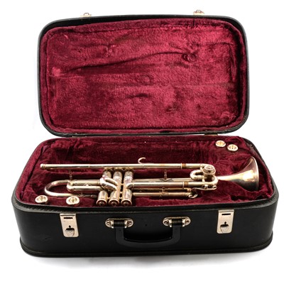 Lot 198 - CG Conn Ltd Elkhart US silver-plated trumpet.