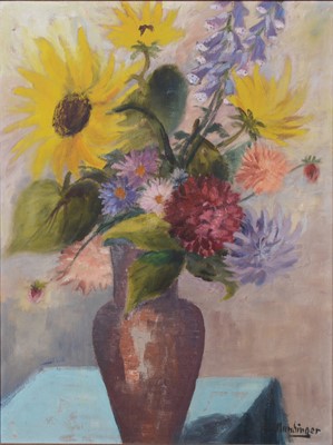 Lot 254 - F.W. Mundinger, Still life of vase and flowers