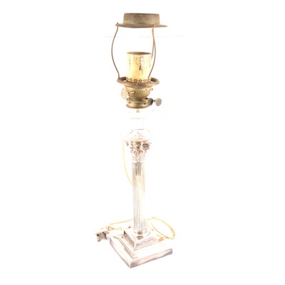 Lot 183 - Plated oil lamp