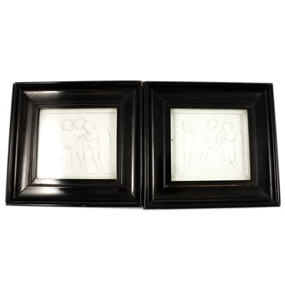 Lot 138 - Pair of Parian plaques, modelled with cherubs after Thorvaldsen