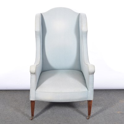 Lot 357 - Edwardian wing-back easy chair