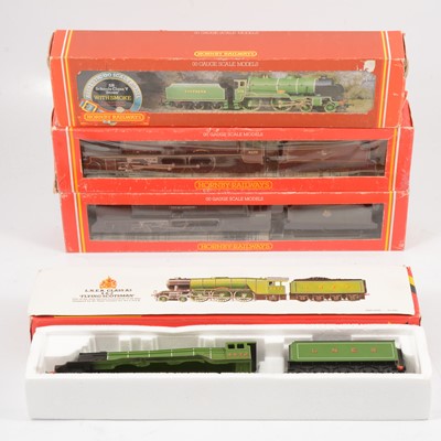 Lot 151 - Three Hornby OO gauge model railway locomotives and a body shell.