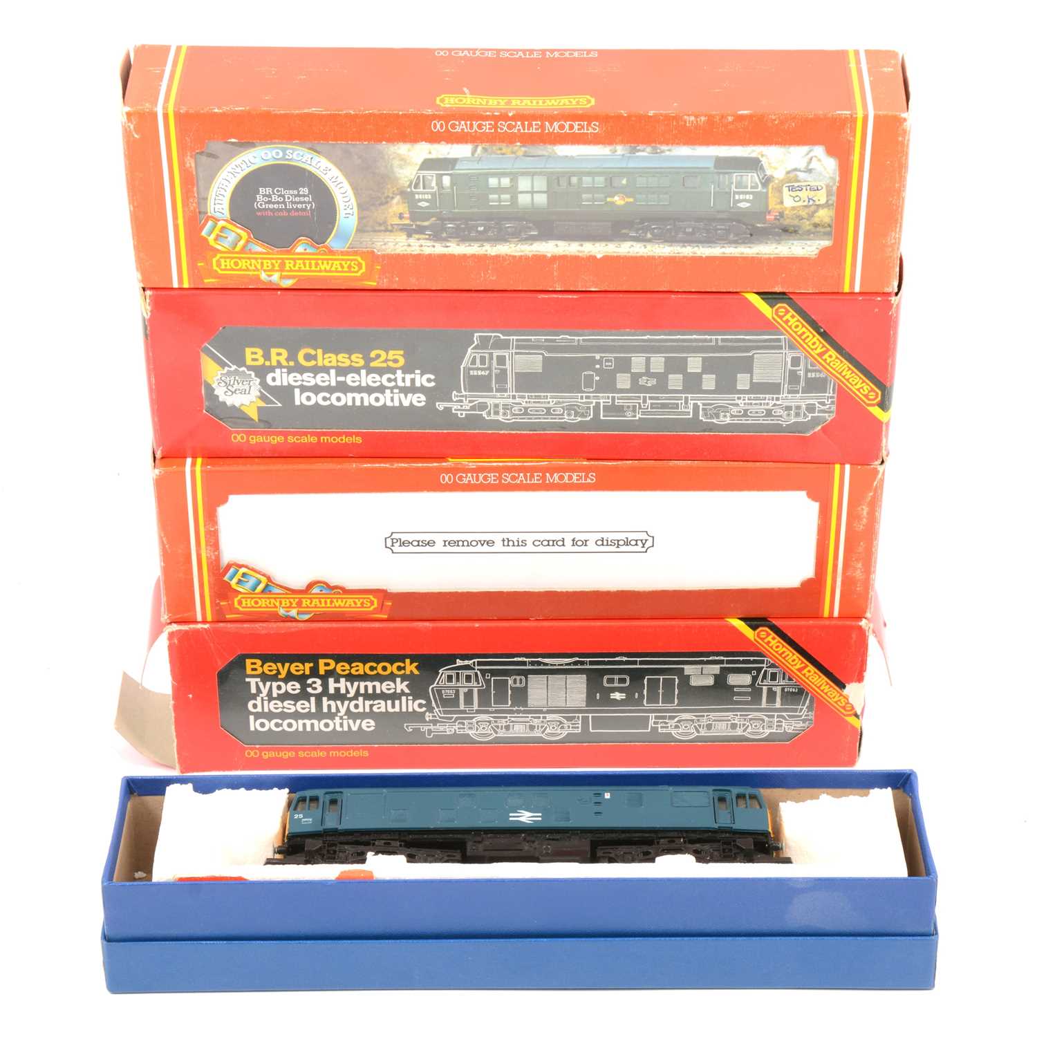 Lot 64 - Five Hornby OO gauge model railway diesel and electric locomotives.